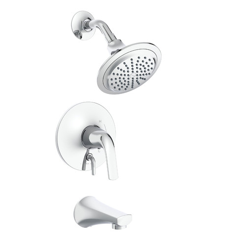 Gerber D501034TC Lemora Single Handle Tub & Shower Faucet Trim Kit & Treysta Cartridge with Diverter on Valve 1.75gpm - Chrome