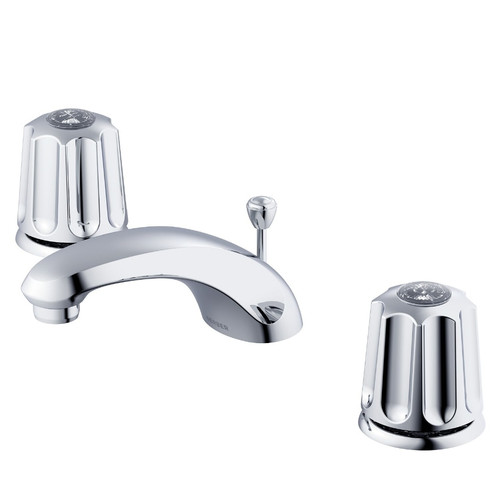 Gerber G0743071 Classics Two Handle Lavatory Faucet w/ Metal Fluted Handles & Metal Pop-Up Drain 1.2gpm - Chrome