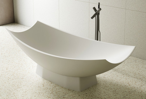 Alfi AB9992 White Matte 71" Solid Surface Resin Free Standing Hammock Style Bathtub