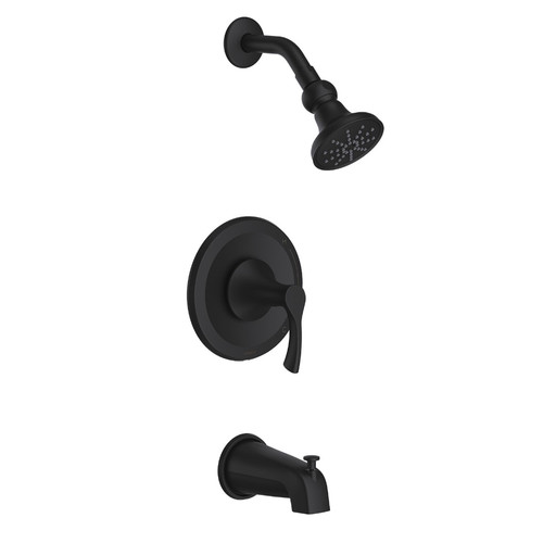 Gerber Antioch Single Handle Tub & Shower Trim Kit w/ Diverter on Spout & Treysta Cartridge 1.75gpm - Satin Black - D500122BSTC