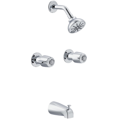Gerber G0048720 Classics Two Handle Threaded Escutcheon Tub & Shower Faucet with IPS/Sweat Connections 1.75gpm -Chrome