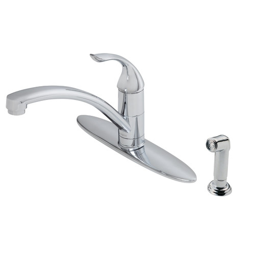 Gerber  G0040012 Viper Single Handle Kitchen Faucet with Side Spray & Deck Plate 1.75gpm Aeration/2.2gpm Spray -Chrome