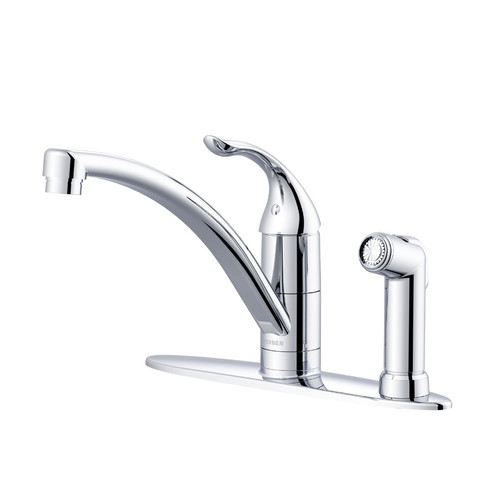 Gerber G0040015 Viper Single Handle Kitchen Faucet with Side Spray on Deck 1.75gpm Aeration/2.2gpm Spray -Chrome