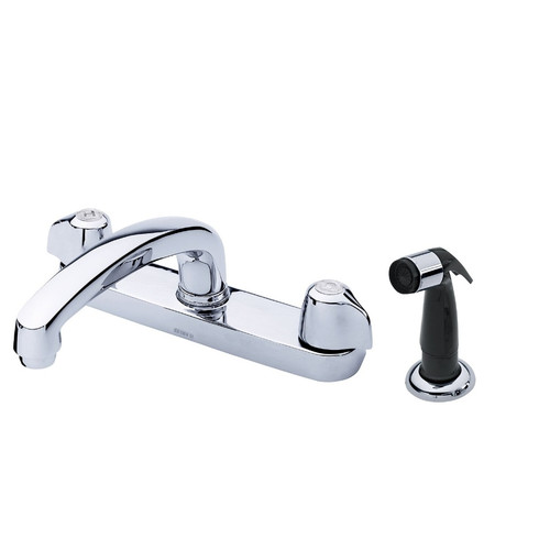 Gerber G0042516 Classics Two Handle Kitchen Faucet Deck Plate Mounted with Side Spray 1.75gpm -Chrome