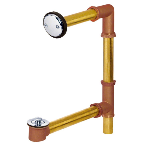 Gerber G004186388 Classics Lift & Turn Thru-Wall Drain for Standard Tub with "Clean Out Here" Faceplate -Chrome