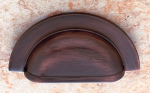 JVJ Old World Bronze 3" C/C Smooth Cup Door Pull - 30312