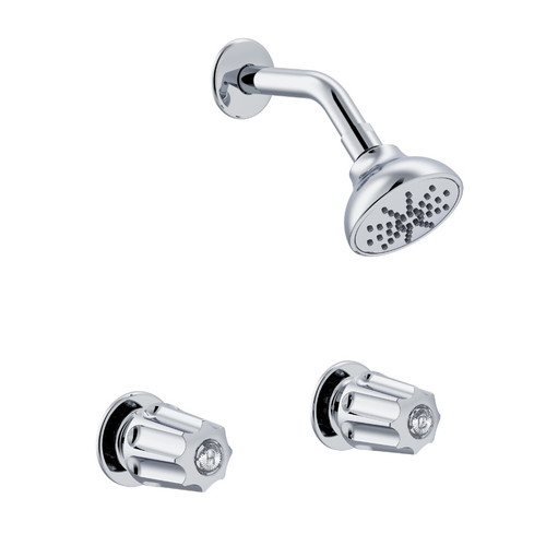 Gerber Classics Two Metal Fluted Handle Sliding Sleeve Threaded Escutcheon Shower Only Faucet with IPS/Sweat Connections 1.75gpm - Chrome - G074822083