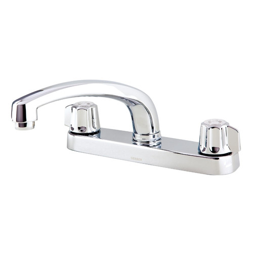 Gerber Classics Two Handle Kitchen Faucet Deck Plate Mounted w/out Spray & w/ Metal Fluted Handles 1.75gpm - Chrome. Compression cartridge - G0742416