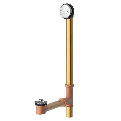 Gerber G004185388 Classics Lift & Turn Drain for Roman Tub with "Clean Out Here" Faceplate - Chrome