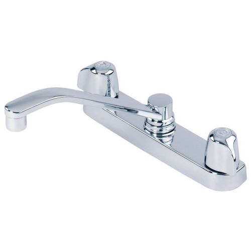 Gerber G0042406 Classics Two Handle Kitchen Faucet Deck Plate Mounted w/ Metal Handles & 8" D-Tube Spout 1.75gpm - Chrome