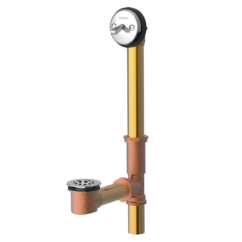 Gerber Classics Trip Lever 20 Gauge Drain for Standard Tub with Retaining Ring - Chrome - G004181876