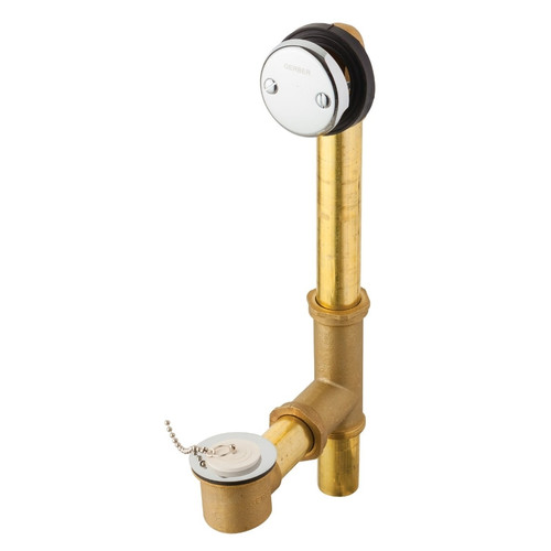 Gerber Classics Chain & Stopper Fit-all Drain for Standard Tub - Chrome - G0041890