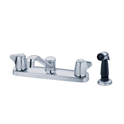 Gerber Maxwell Two Handle Kitchen Faucet w/ Metal Handles Spray & 8" D-Tube Spout 1.75gpm Aeration/2.2gpm Spray - Chrome - G0042215