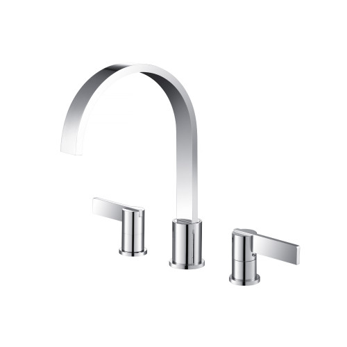 Flusso 3 Hole Deck Mount Roman Tub Faucet - Polished Chrome - 145.2410CP