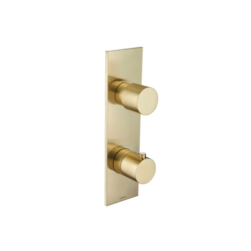 Flusso 100.2720SB 3/4" Horizontal Thermostatic Shower Valve & Trim - 1- Output - Satin Brass