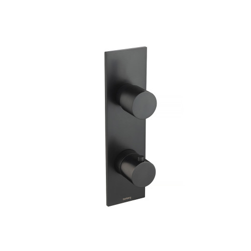 Flusso 3/4" Horizontal Thermostatic Shower Valve & Trim - 1- Output - Matte Black - 100.2720MB