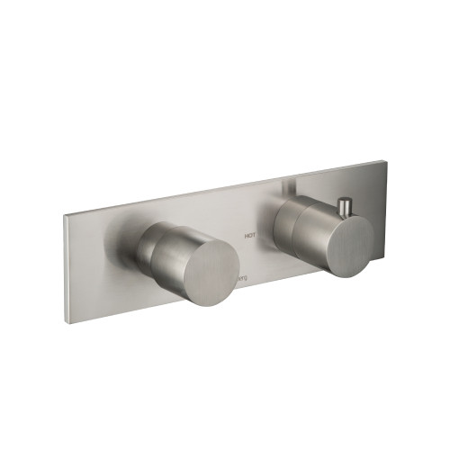 Flusso 3/4" Horizontal Thermostatic Shower Valve & Trim - 2 Output - Brushed Nickel - 100.2717BN