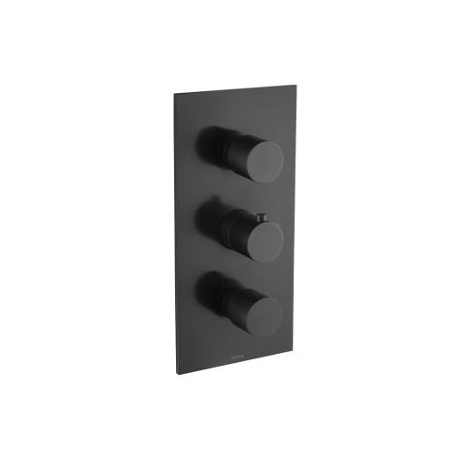 Flusso 100.4801MB 3/4" Thermostatic Valve & Trim - 4 Output - Matte Black