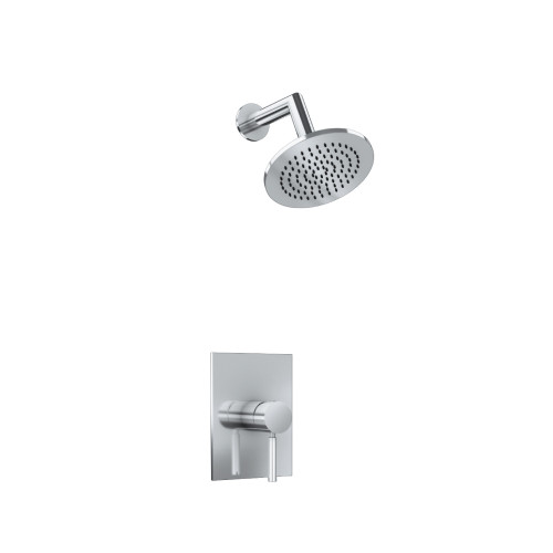 Flusso 100.3050SB Single Output Shower Faucet Set With Brass Shower Head & Arm - Satin Brass