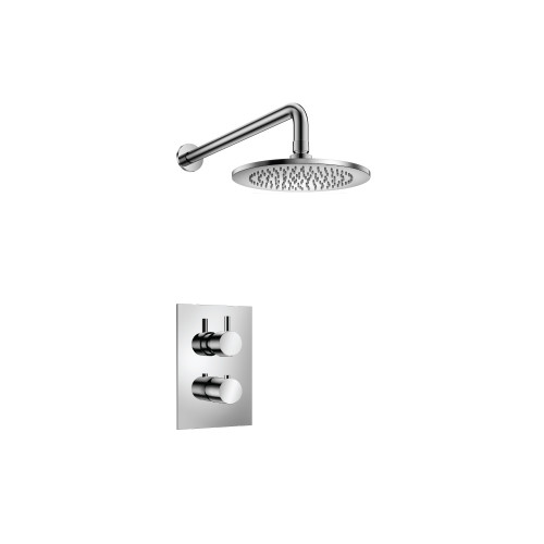 Flusso 100.7000CP Single Output Shower Faucet Set With Shower Head And Arm - Polished Chrome