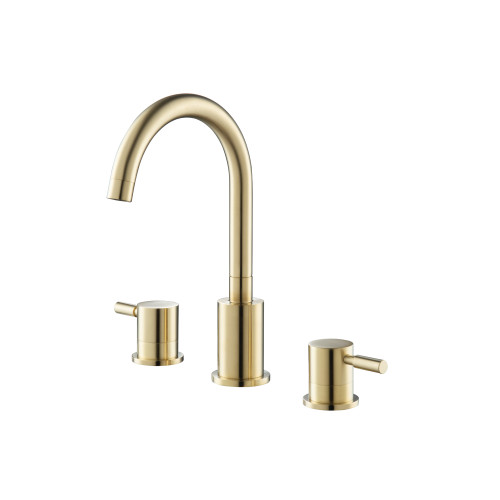 Flusso 100.2000SB Three Hole 8" Widespread Two Handle Bathroom Faucet - Satin Brass