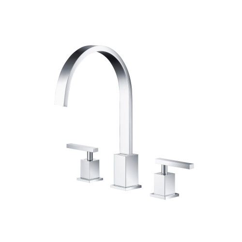Flusso Three Hole 8" Widespread Two Handle Bathroom Faucet - Polished Chrome - 150.2000CP