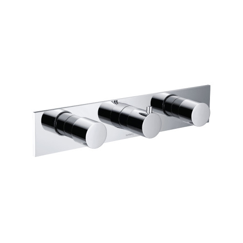 Flusso Trim For Horizontal Thermostatic Valve with 2 Volume Controls - Polished Chrome - 100.2715TCP