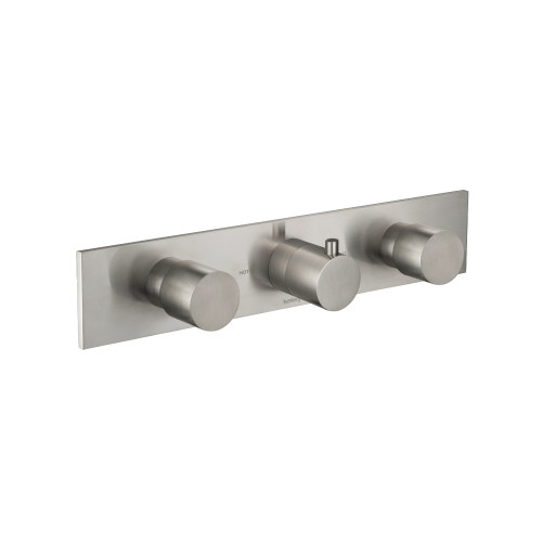 Flusso Trim For Horizontal Thermostatic Valve with 2 Volume Controls - Brushed Nickel - 100.2715TBN