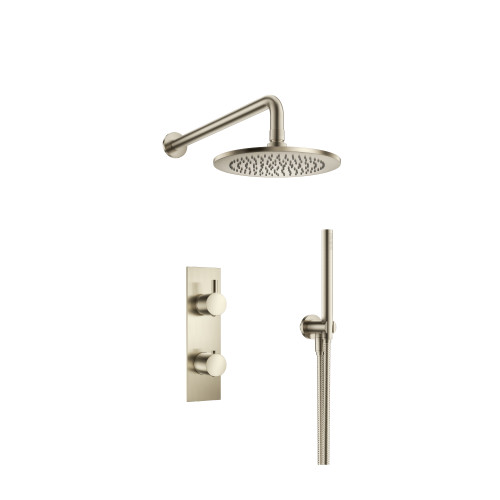 Flusso Two Output Shower Faucet Set With Shower Head And Hand Held - Brushed Nickel - 100.7250BN