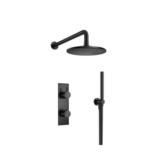 Isenberg  100.7250MB Two Output Shower Set With Shower Head And Hand Held - Matte Black