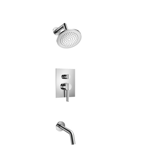 Flusso Two Output Shower Faucet Set With Shower Head And Tub Spout - Polished Chrome - 145.3200CP