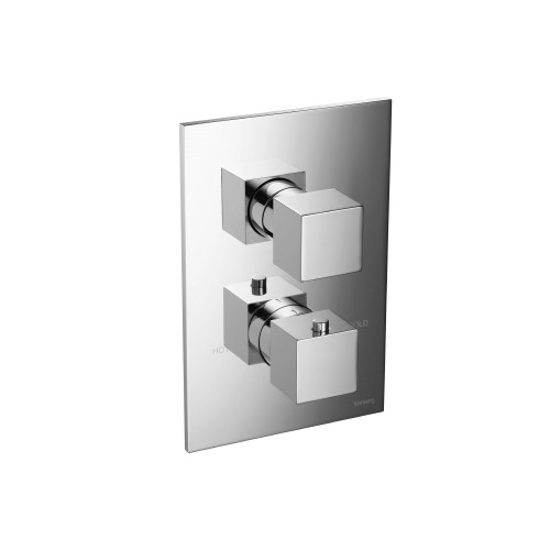 Flusso 3/4 " Thermostatic Valve & Trim - With 2-Way Diverter - 2 Output - Chrome - 160.4420CP