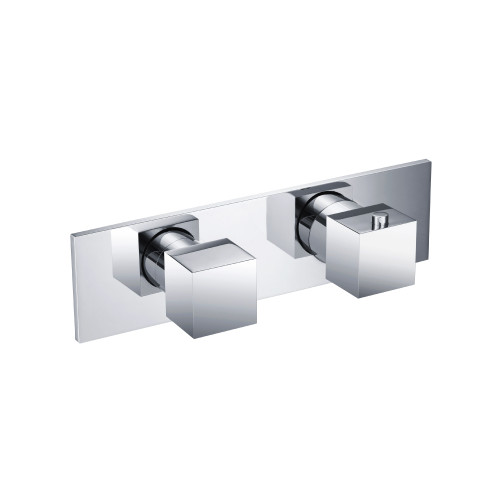 Flusso 160.2717CP 3/4" Horizontal Thermostatic Shower Valve & Trim - 2 Output - Chrome