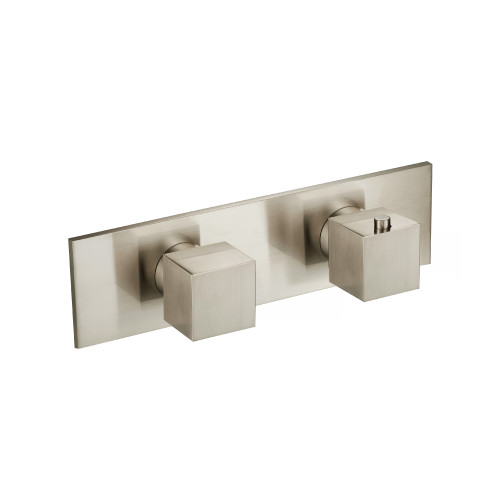 Flusso 160.2705BN 3/4" Horizontal Thermostatic Shower Valve & Trim - 3 Output - Brushed Nickel
