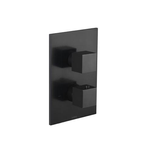 Flusso 3/4" Thermostatic Valve & Trim - 3 Output - Matte Black - 160.4301MB