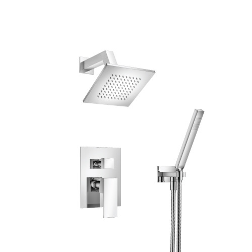 Flusso 160.3250CP Two Output Shower Faucet Set With Shower Head And Hand Held - Chrome