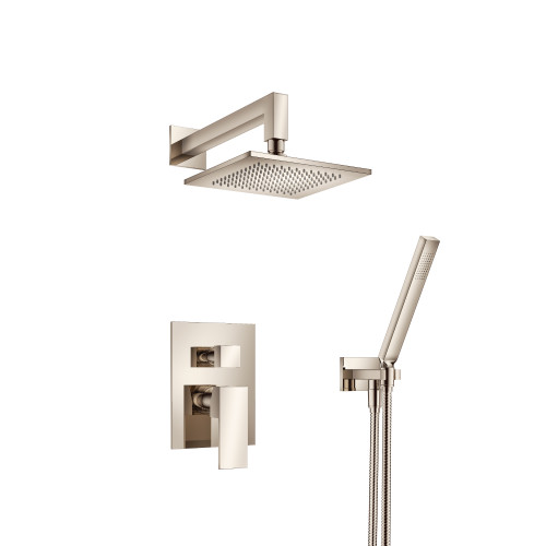 Flusso 160.3300PN Two Output Shower Faucet Set With Shower Head And Hand Held -Polished Nickel
