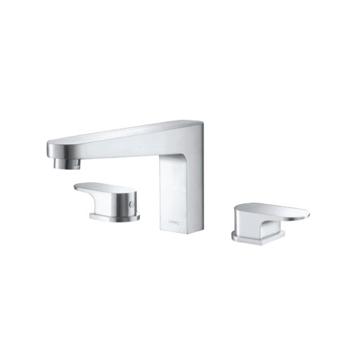 Flusso 3 Hole Deck Mount Roman Tub Faucet - Brushed Nickel - 180.2410BN