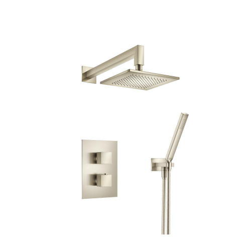 Flusso 160.7050BN Two Output Shower Set With Shower Head And Hand Held - Brushed Nickel