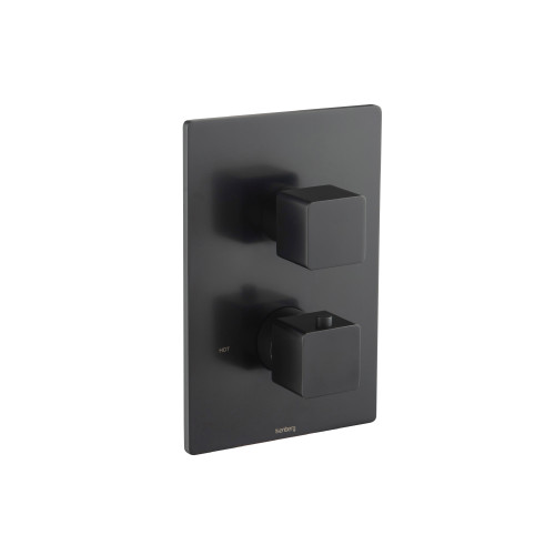 Flusso 3/4" Thermostatic Shower Valve & Trim - 1 Output - Matte Black - 196.4101MB