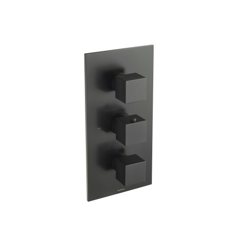 Flusso 160.4801MB 3/4" Thermostatic Valve & Trim - 4 Output - Matte Black