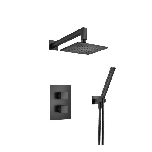 Flusso 160.7050MB Two Output Shower Set With Shower Head And Hand Held - Matte Black