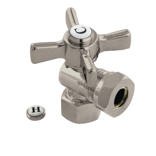 Kingston Brass CC44108ZX 1/2" Fip X 1/2" Or 7/16" Slip Joint Angle Valve - Brushed Nickel