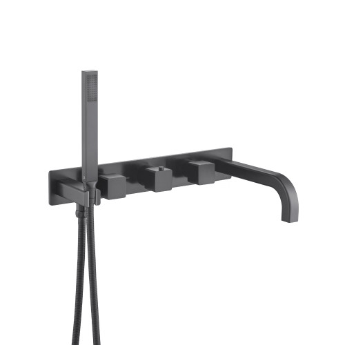 Flusso 196.2691MB Wall Mount Tub Filler With Hand Shower - Matte Black Flusso 196.2691MB Wall Mount Tub Filler With Hand Shower - Matte Black