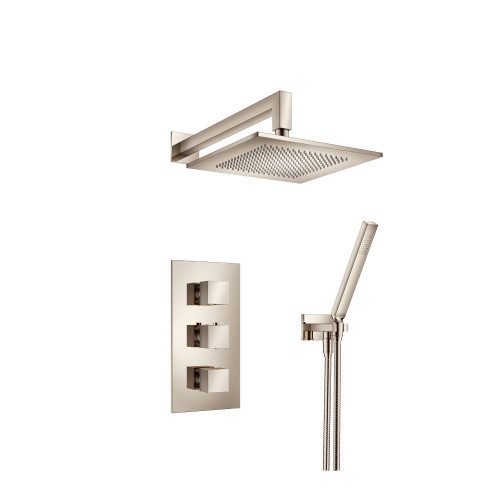 Flusso Two Output Shower Faucet Set With Shower Head And Hand Held - Polished Nickel - 160.7150PN
