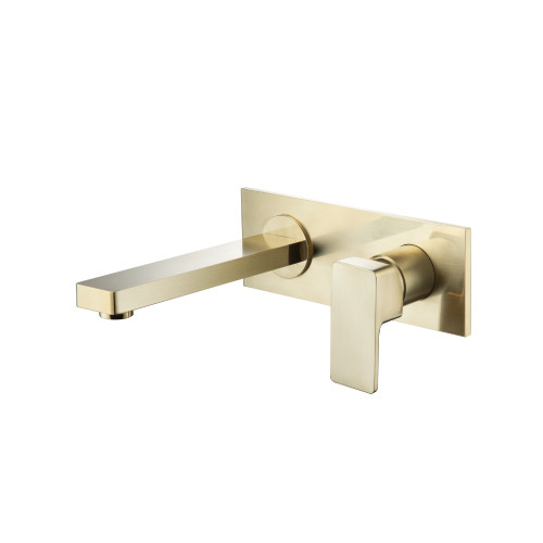 Flusso Single Handle Wall Mounted Bathroom Faucet - Satin Brass - 196.1800SB