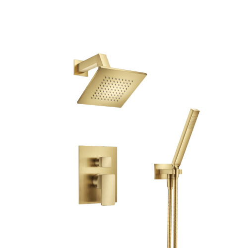 Flusso 196.3250SB Two Output Shower Faucet Set With Shower Head And Hand Held - Satin Brass