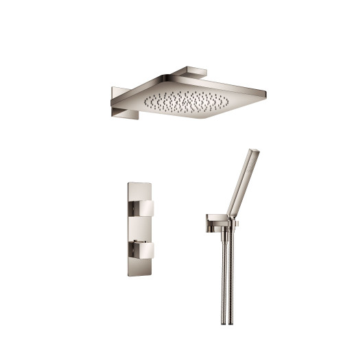 Flusso 196.7250SB Two Output Shower Faucet Set With Shower Head And Hand Held - Satin Brass