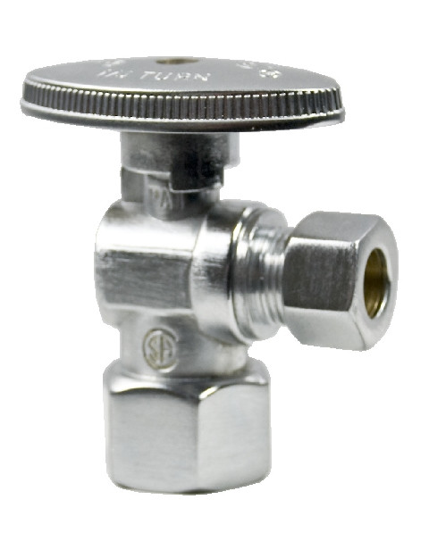Mountain Plumbing Oval Brass Handle Angle Valve -1/2" IPS Inlet 3/8" - Satin Brass - MT401-NL/SB