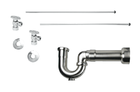 Mountain Plumbing Angle Lavatory Supply Kit with P Trap - Oval Handle - Matte Black - MT403MASS-NL/MB